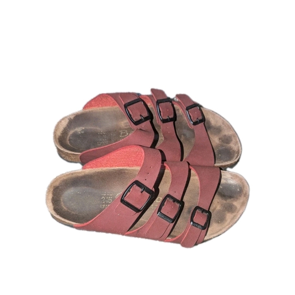 L7 Betula Birkenstock Maroon Strappy Sandals